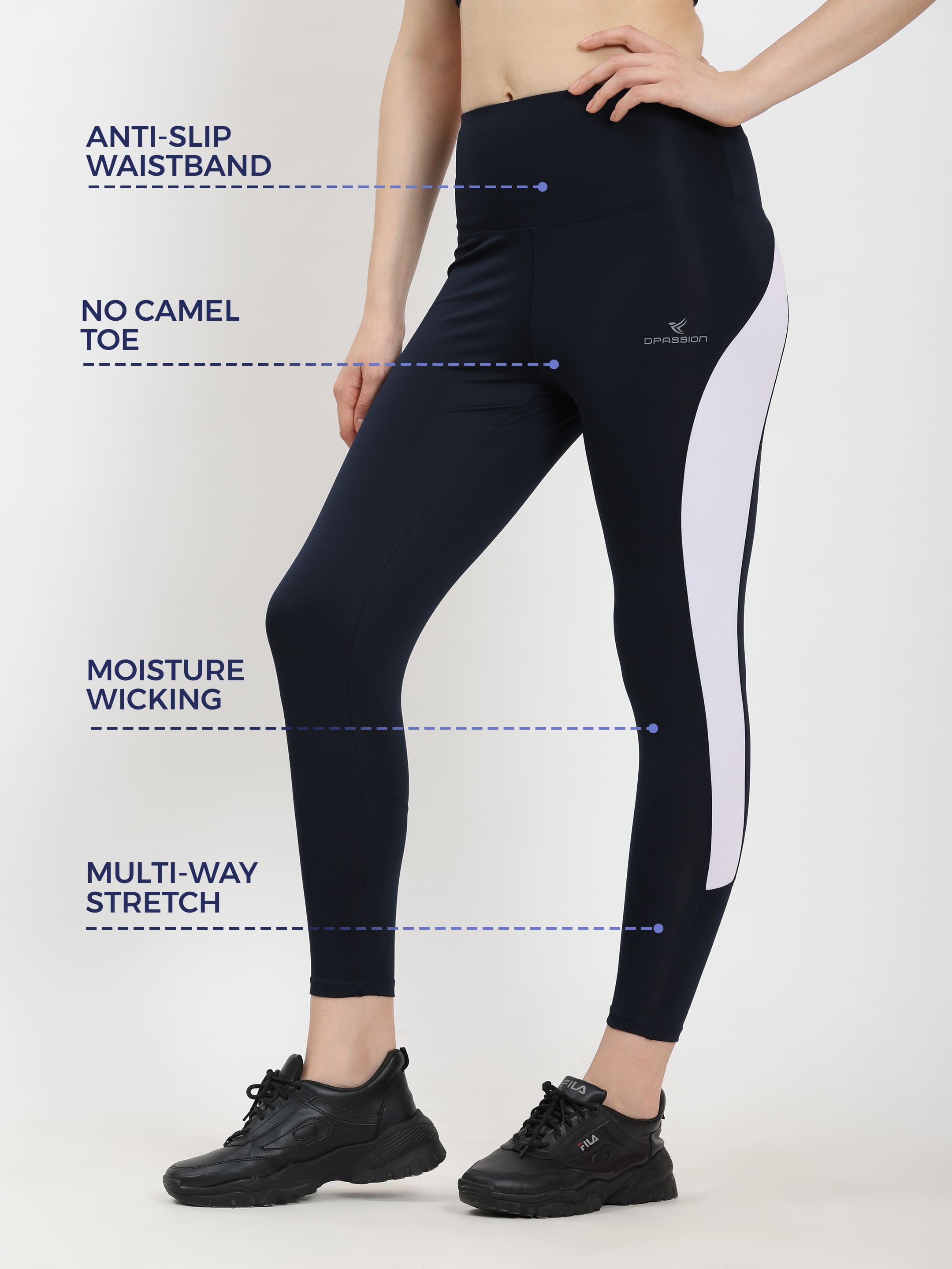 Dpassion Women Black Performance Activewear Co-ord Set | Sports Bra & High Waist Leggings