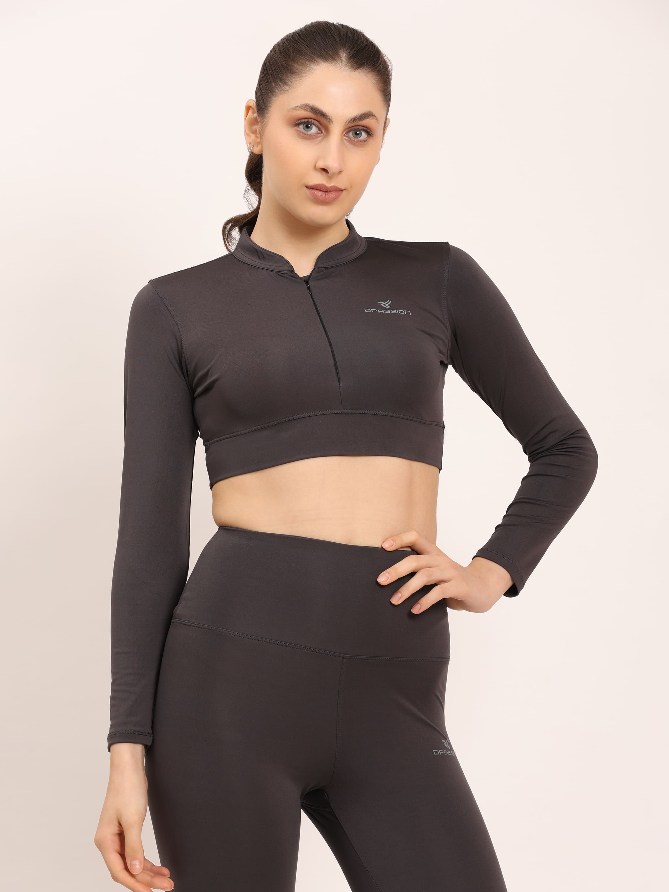 Dpassion Women Black Performance Activewear Co-ord Set | Sports Bra & High Waist Leggings
