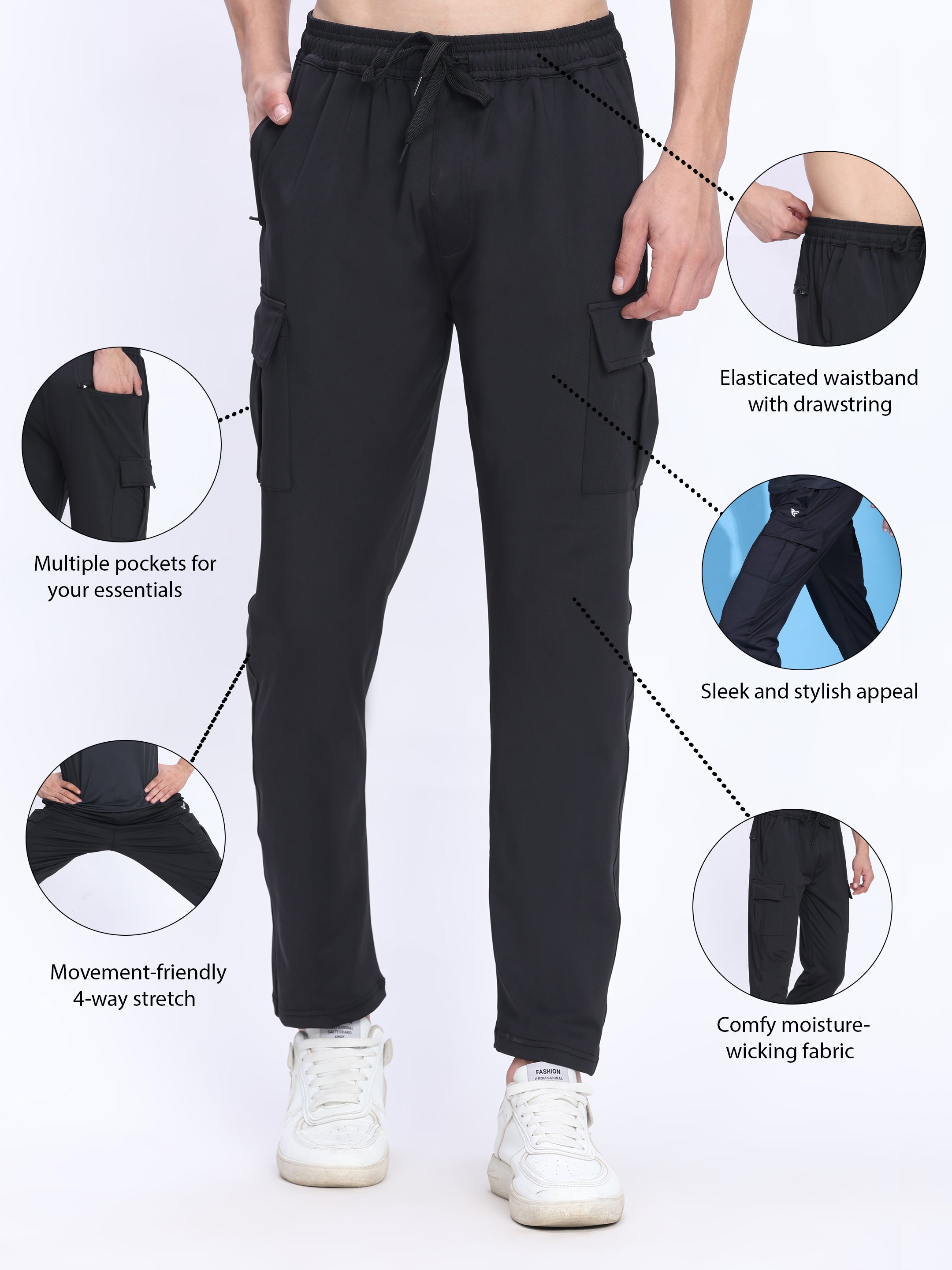 Mens Cargo Track Pants Wholesale India | 4 Way Stretch - DPASSION.COM