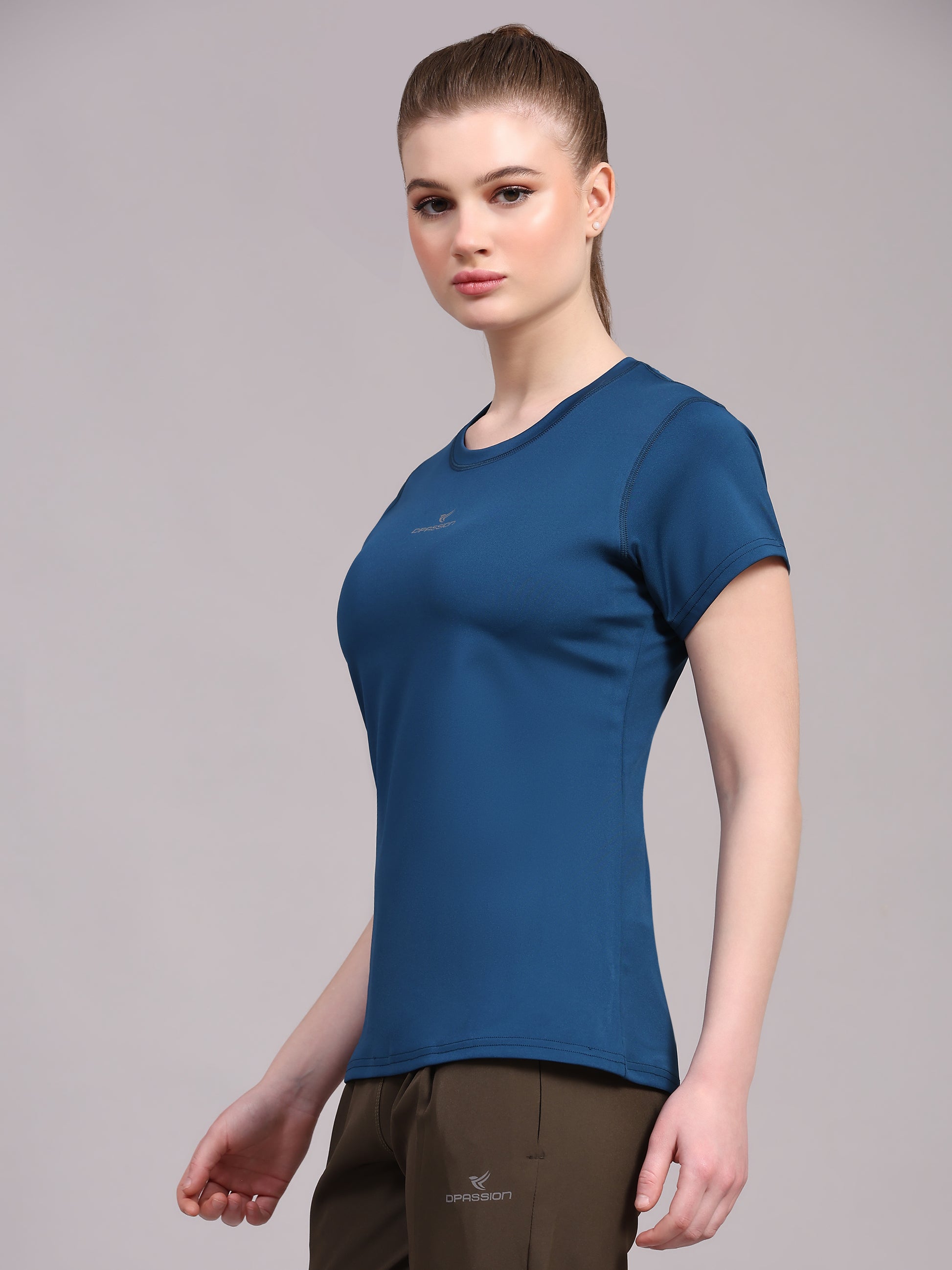 Womens 4 Way Lycra T Shirt Wholesale India | 190 GSM - DPASSION.COM