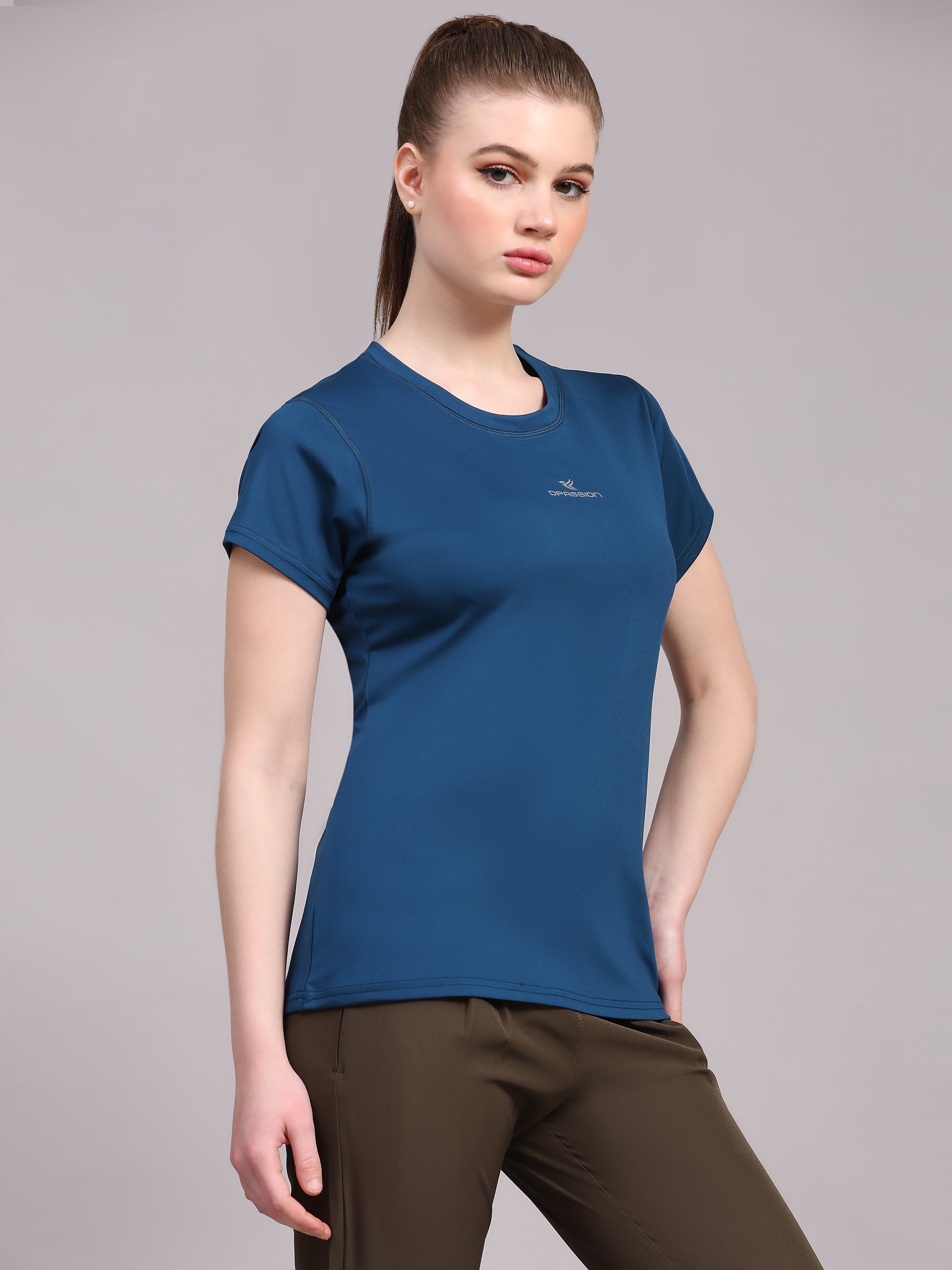 Womens 4 Way Lycra T Shirt Wholesale India | 190 GSM - DPASSION.COM