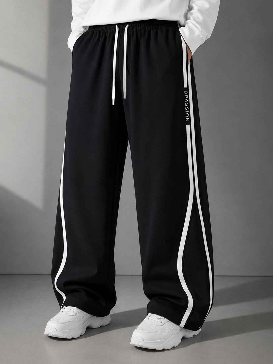 Dpassion Men's Oversized Wide Leg Track Pants | Sportswear Manufacturer