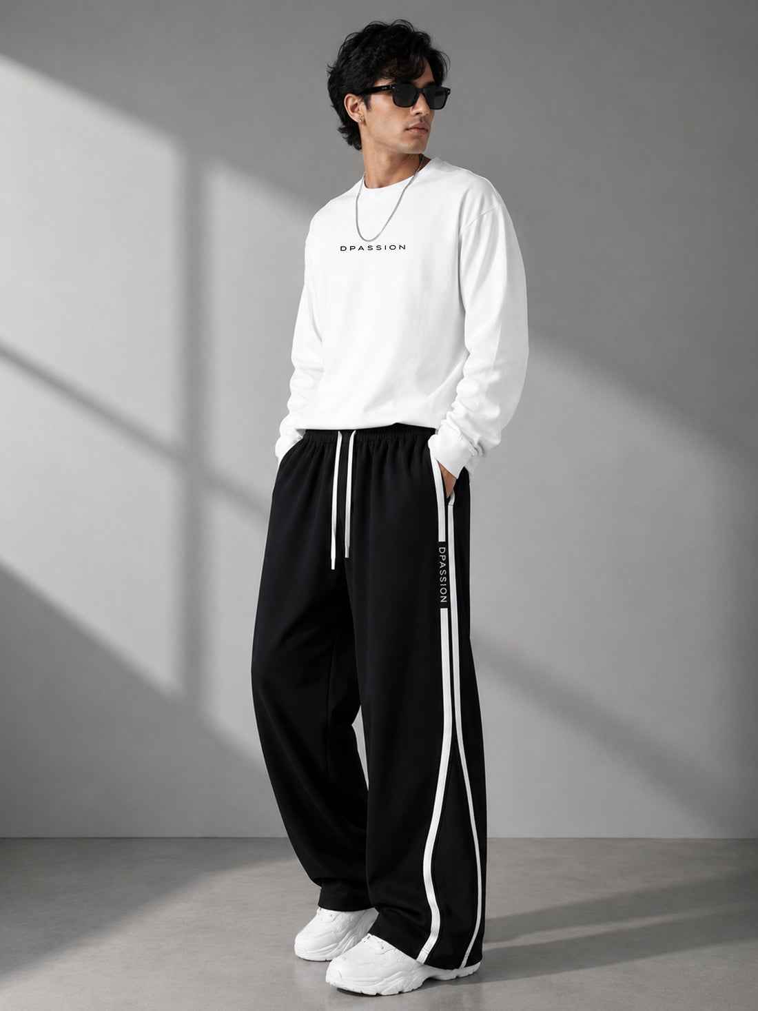 Dpassion Men's Oversized Wide Leg Track Pants | Sportswear Manufacturer