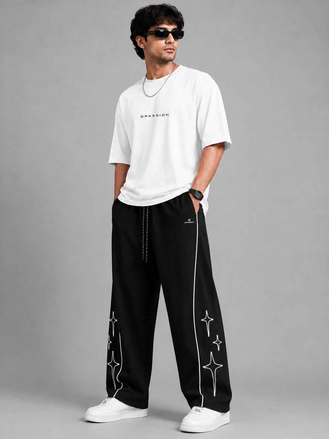 Dpassion Men's Oversized Wide Leg Track Pants | Wholesale Manufacturer India