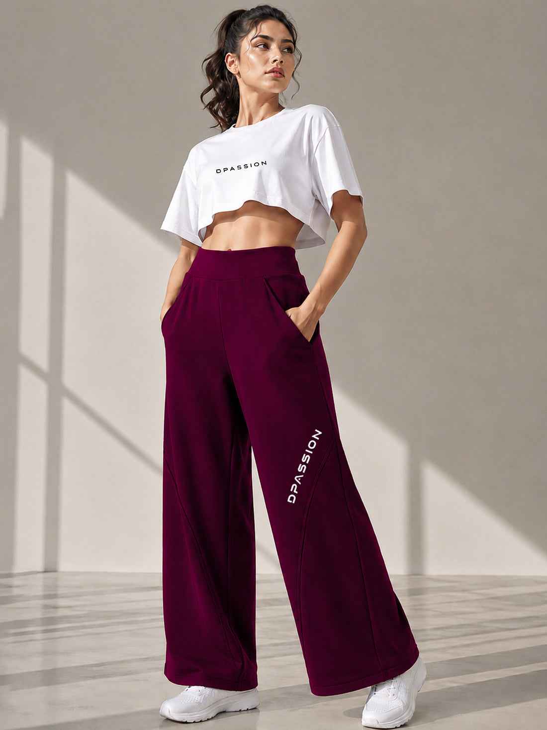 Dpassion Women's Wide Leg Track Pants | Sportswear Manufacturer