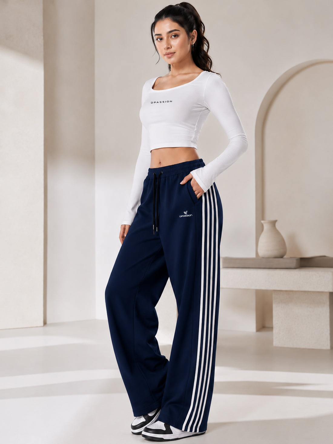 Dpassion Women's Wide Leg Track Pants | Sportswear Manufacturer - DPASSION.COM