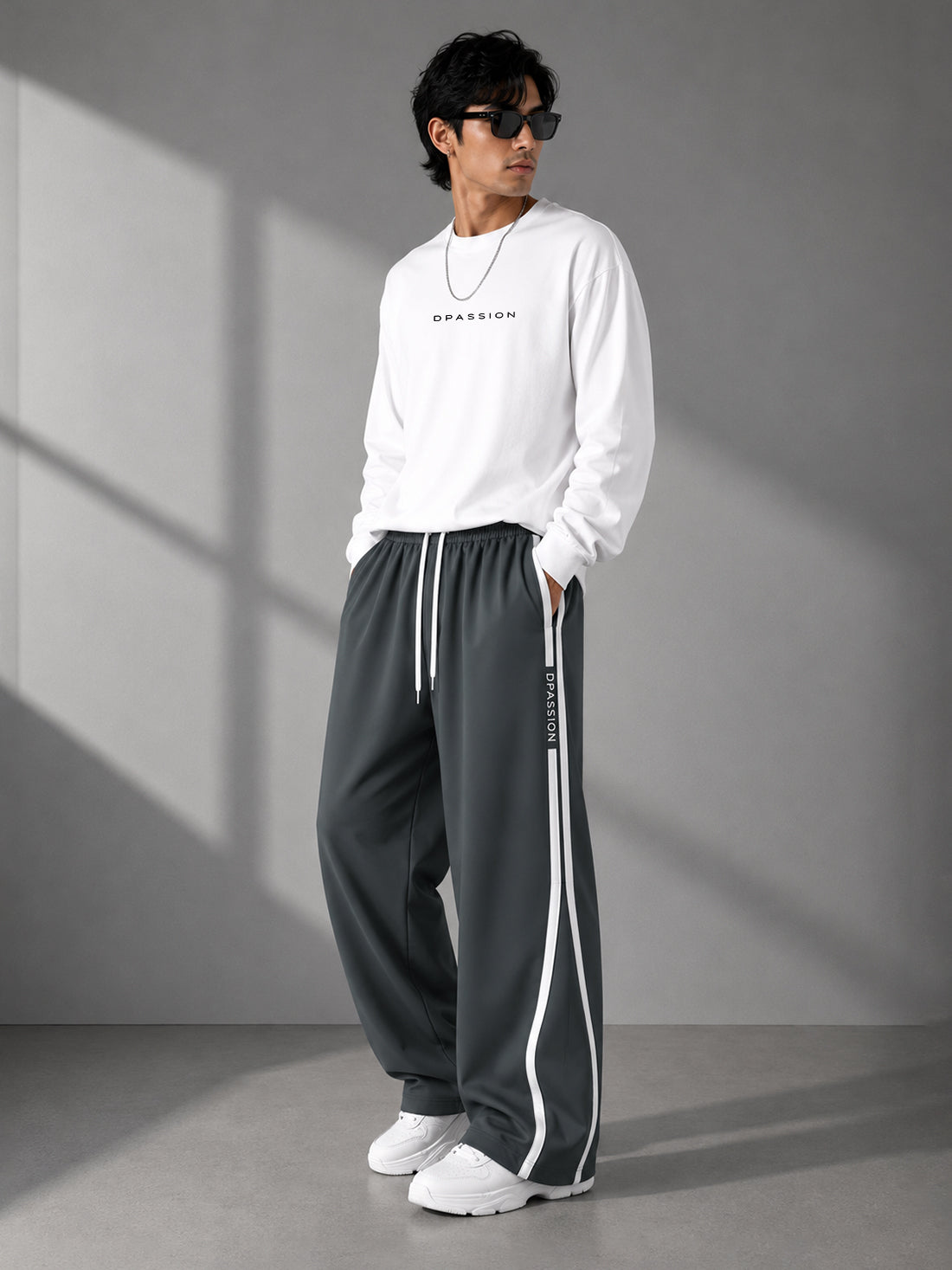 Dpassion Men's Oversized Wide Leg Track Pants | Sportswear Manufacturer