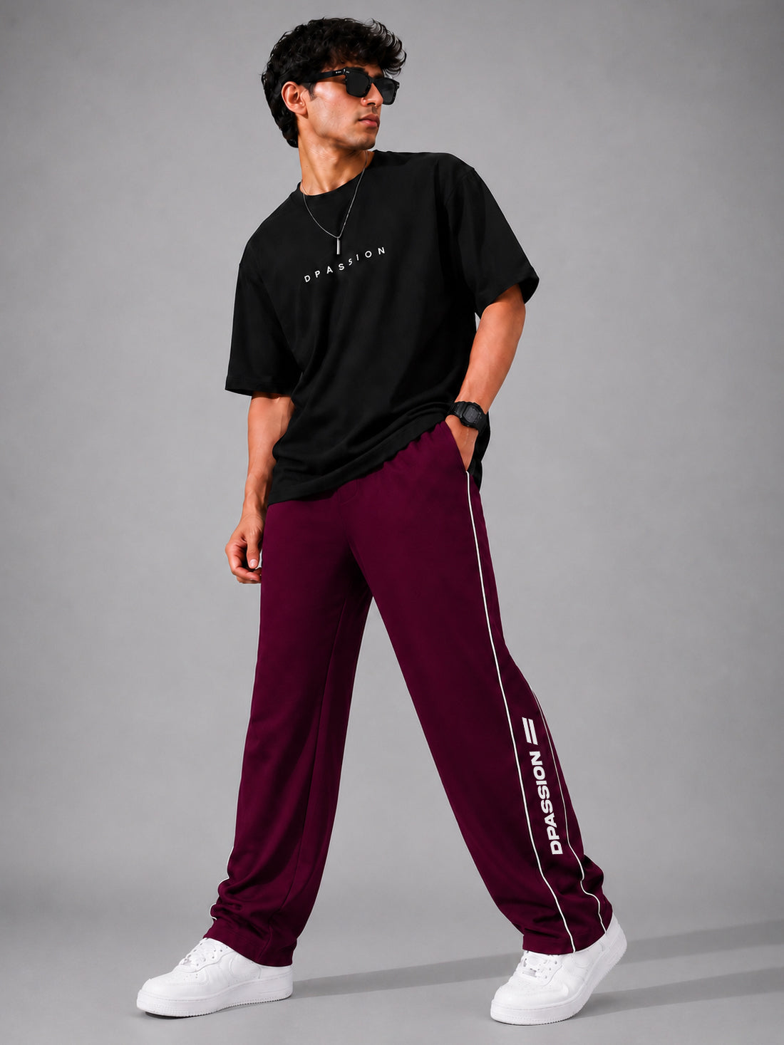 Dpassion Men's Oversized Wide Leg Track Pants | Activewear Manufacturer India