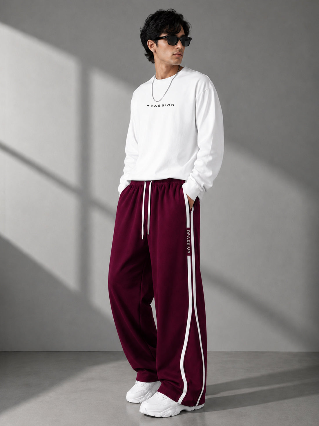 Dpassion Men's Oversized Wide Leg Track Pants | Sportswear Manufacturer