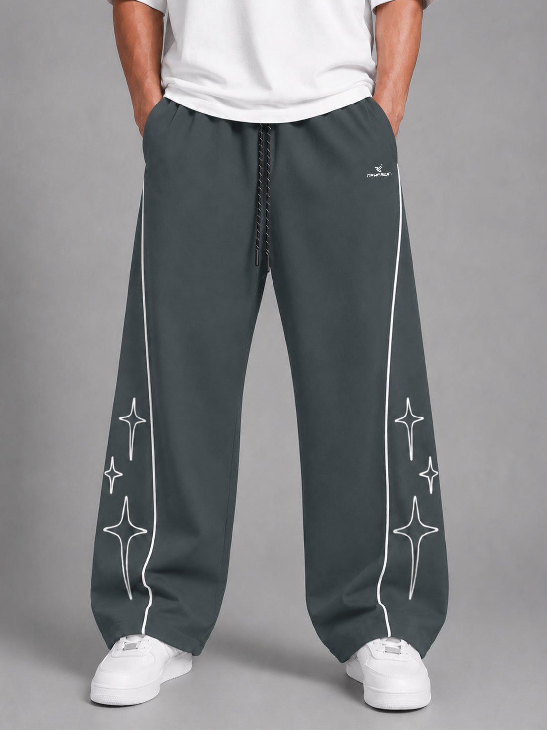 Dpassion Men's Oversized Wide Leg Track Pants | Wholesale Manufacturer India
