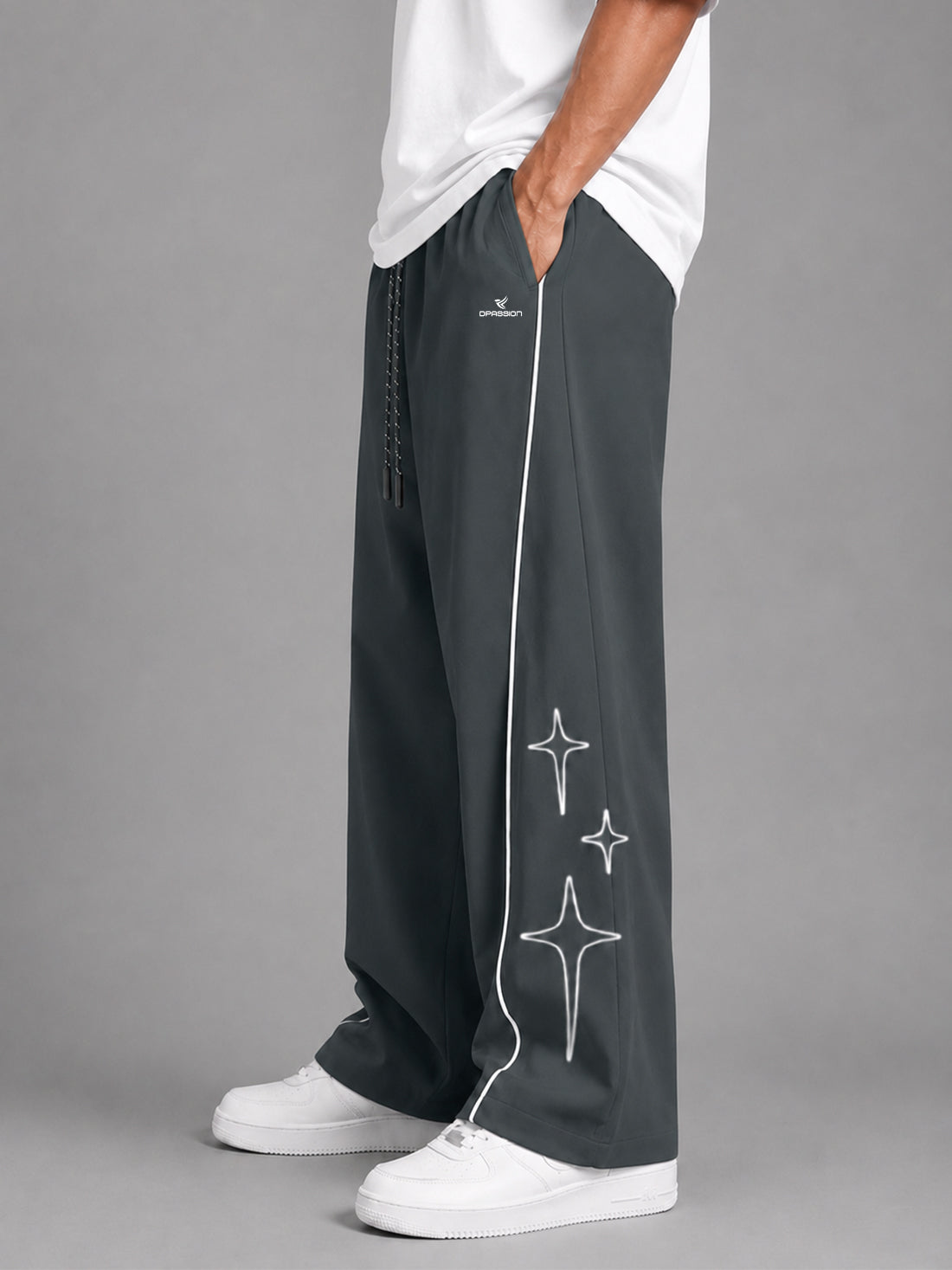 Dpassion Men's Oversized Wide Leg Track Pants | Wholesale Manufacturer India