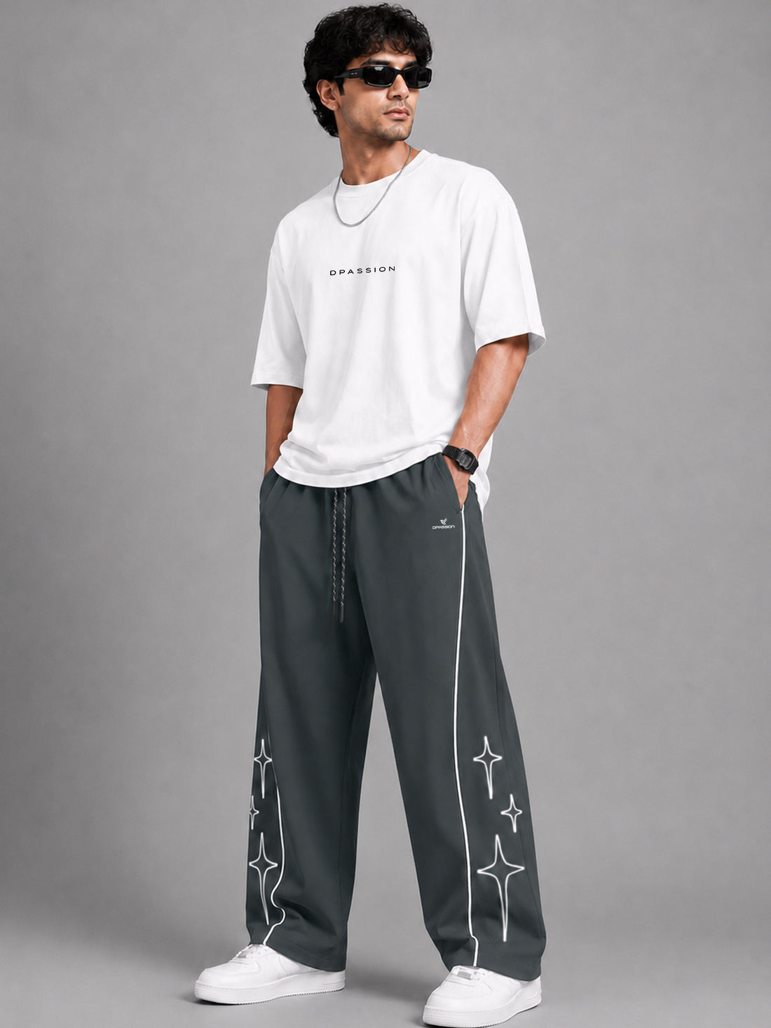 Dpassion Men's Oversized Wide Leg Track Pants | Wholesale Manufacturer India