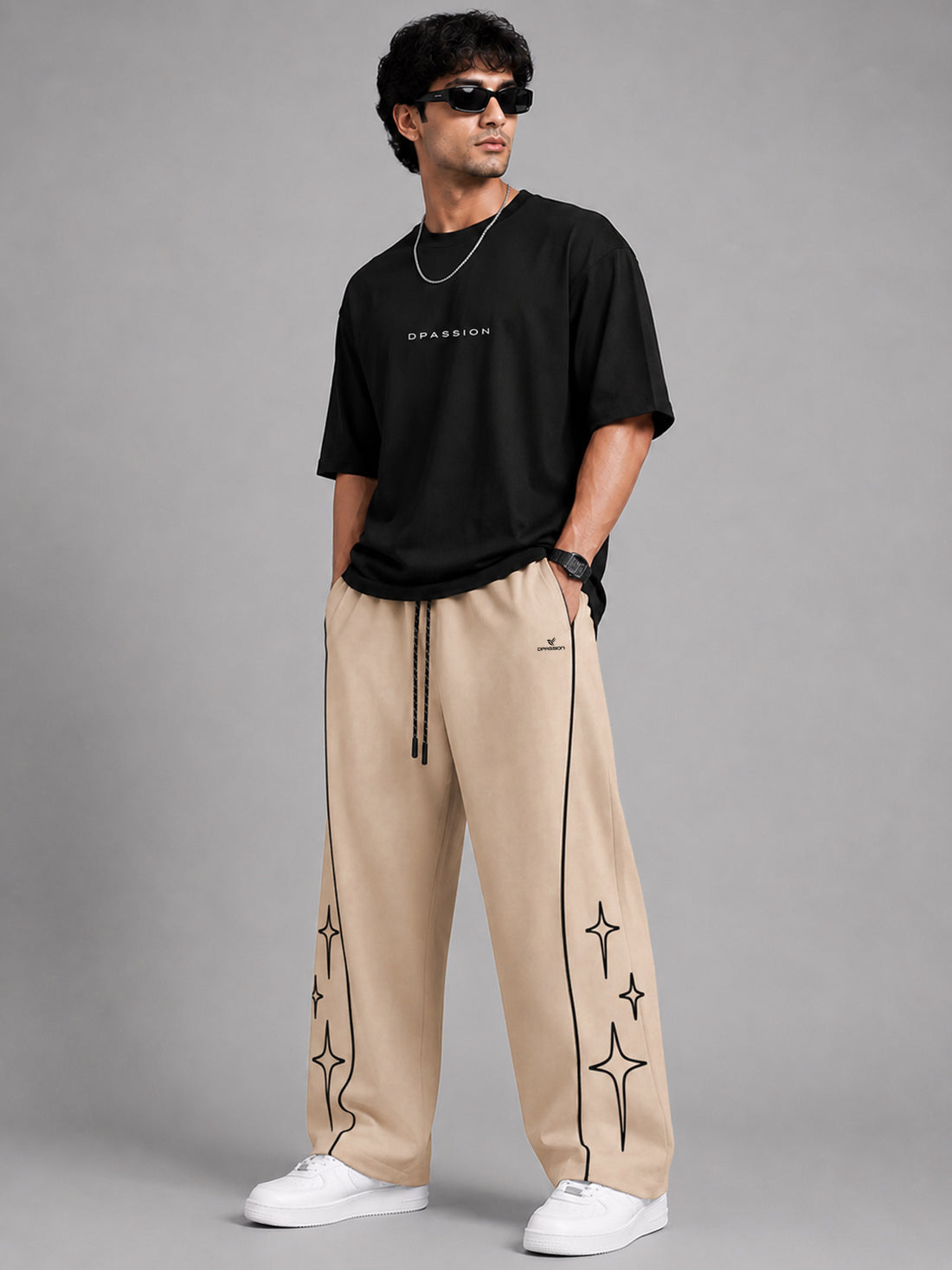 Dpassion Men's Oversized Wide Leg Track Pants | Wholesale Manufacturer India