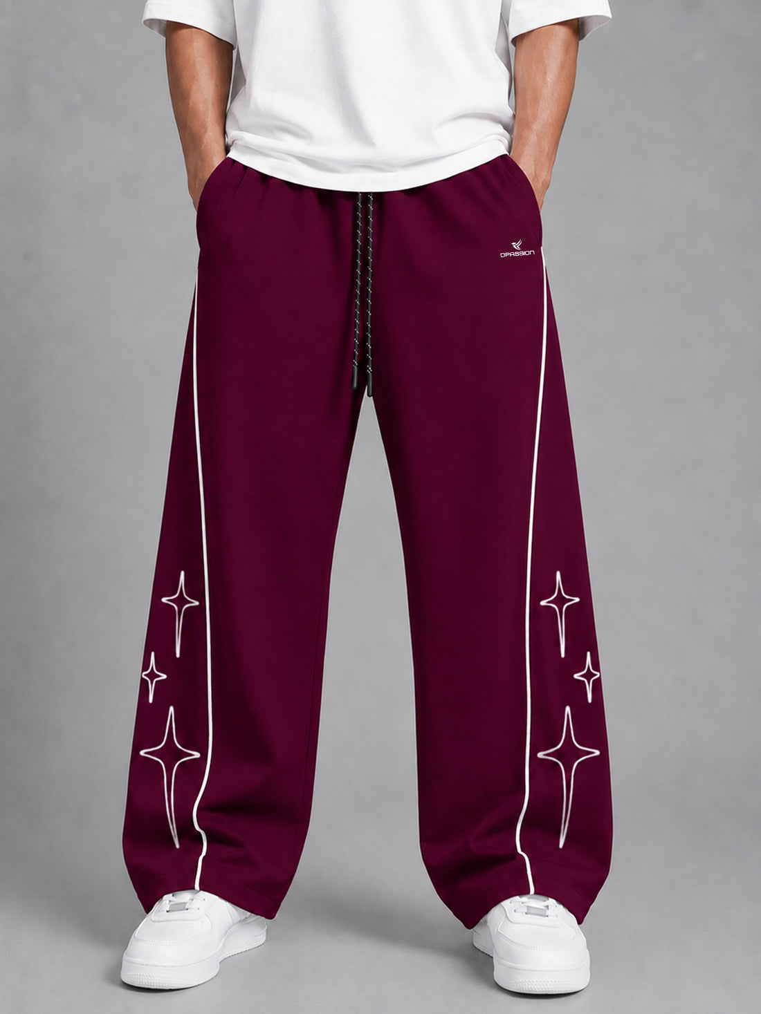 Dpassion Men's Oversized Wide Leg Track Pants | Wholesale Manufacturer India