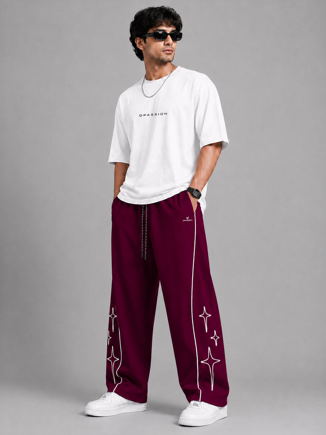 Dpassion Men's Oversized Wide Leg Track Pants | Wholesale Manufacturer India