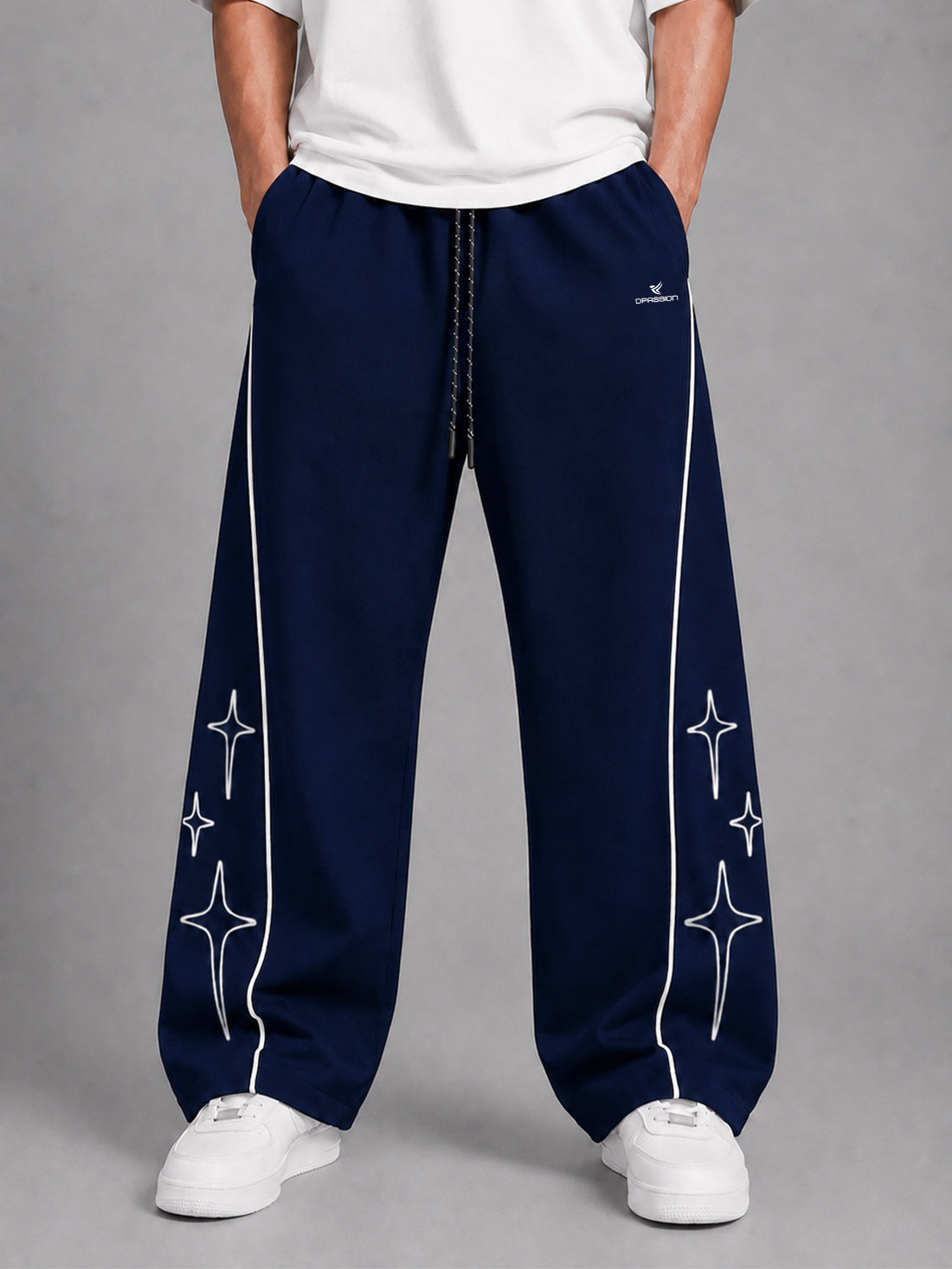 Dpassion Men's Oversized Wide Leg Track Pants | Wholesale Manufacturer India