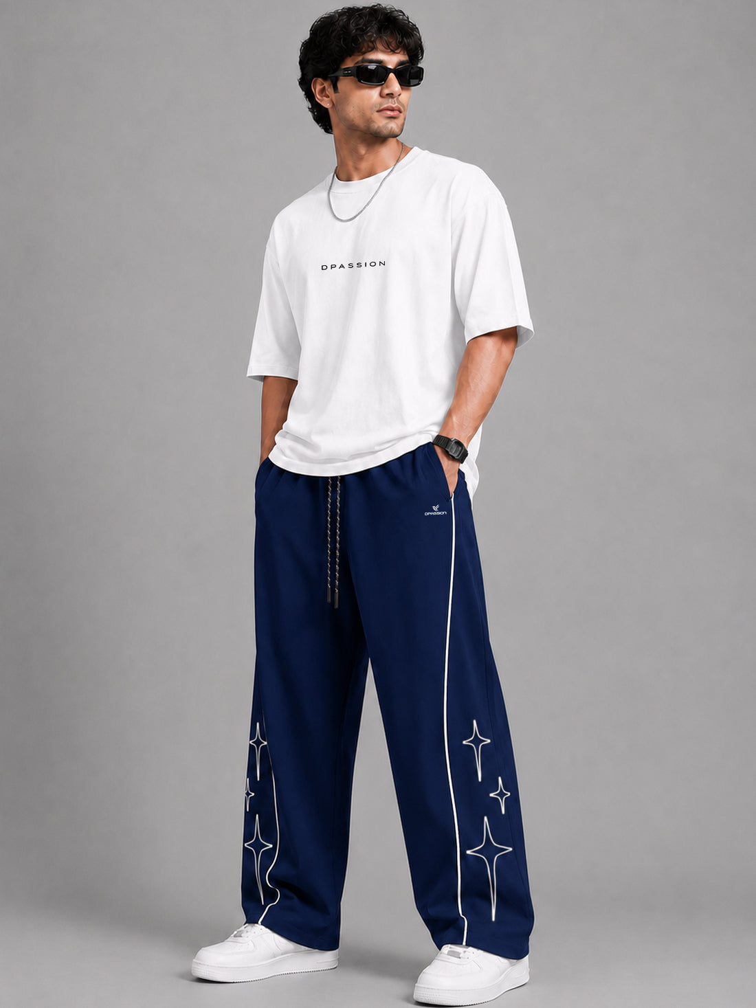 Dpassion Men's Oversized Wide Leg Track Pants | Wholesale Manufacturer India
