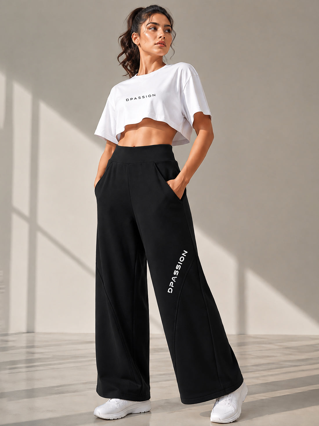Dpassion Women's Wide Leg Track Pants | Sportswear Manufacturer - DPASSION.COM