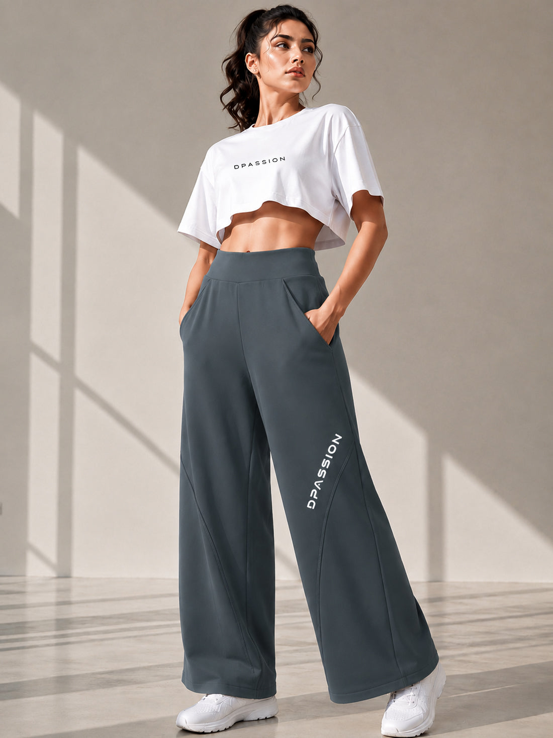 Dpassion Women's Wide Leg Track Pants | Sportswear Manufacturer - DPASSION.COM
