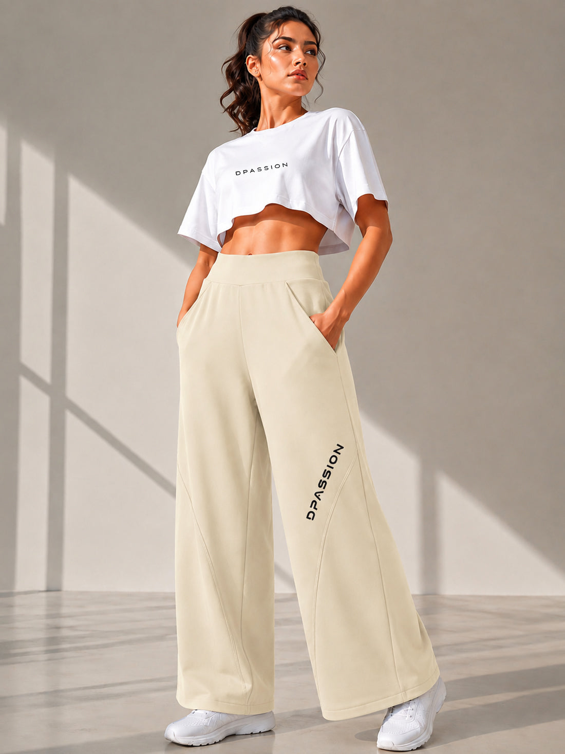Dpassion Women's Wide Leg Track Pants | Sportswear Manufacturer - DPASSION.COM
