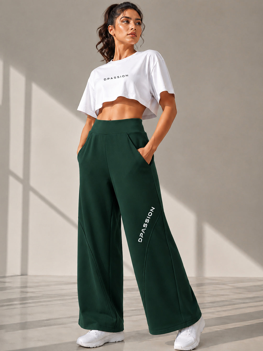 Dpassion Women's Wide Leg Track Pants | Sportswear Manufacturer - DPASSION.COM