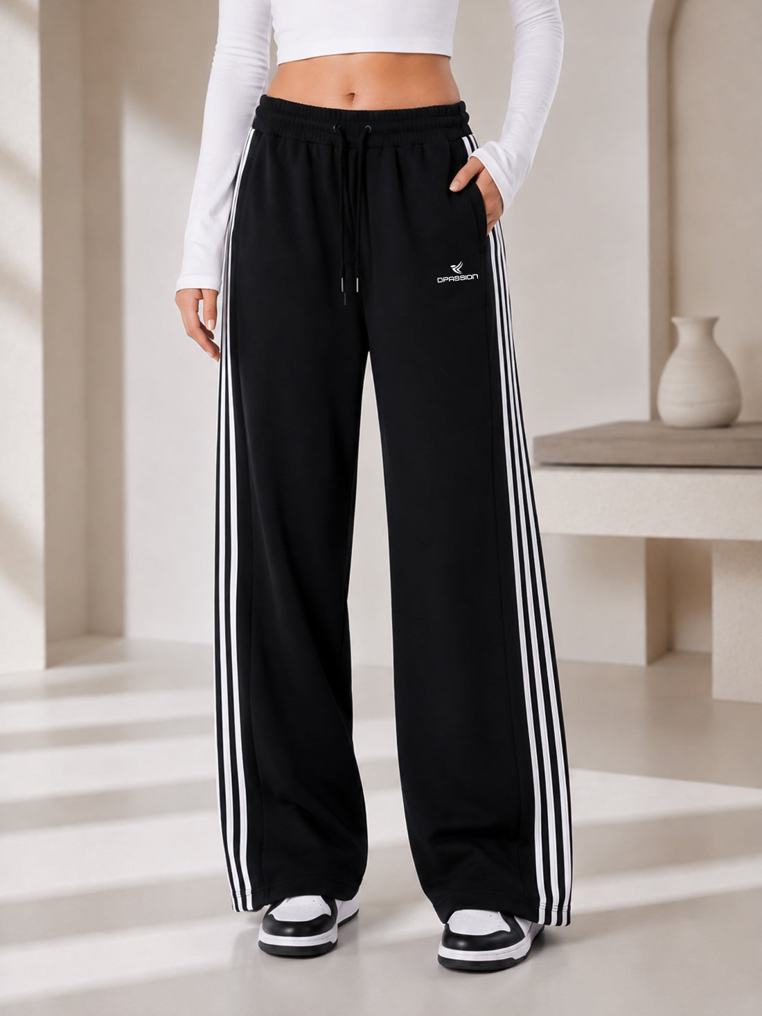 Dpassion Women's Wide Leg Track Pants | Sportswear Manufacturer - DPASSION.COM