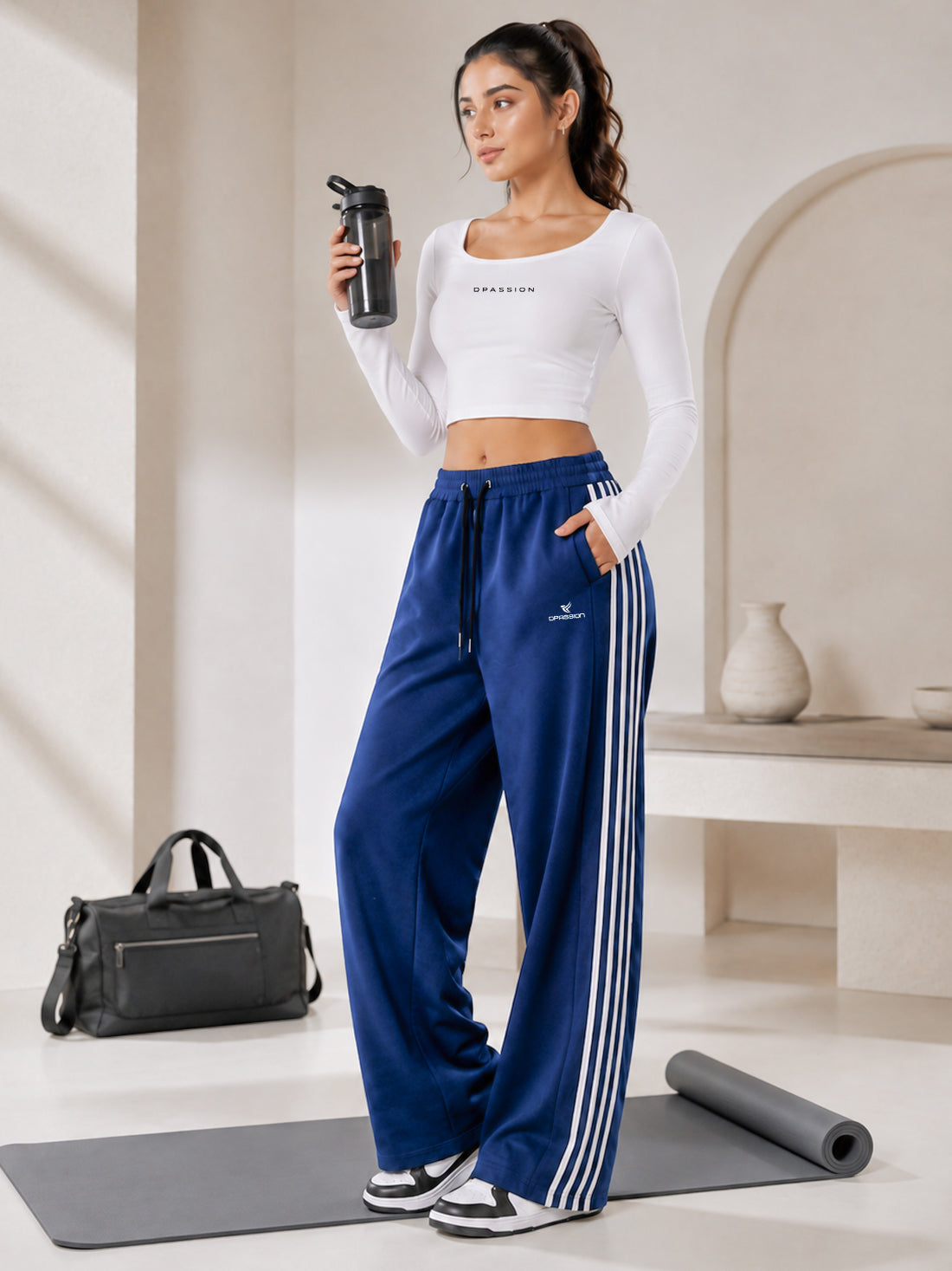 Dpassion Women's Wide Leg Track Pants | Sportswear Manufacturer - DPASSION.COM
