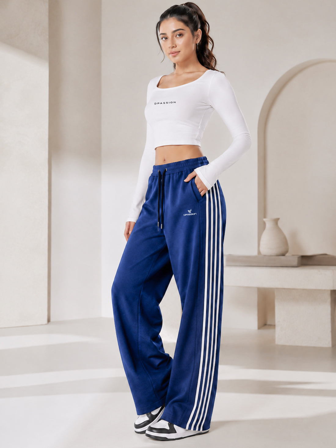 Dpassion Women's Wide Leg Track Pants | Sportswear Manufacturer - DPASSION.COM