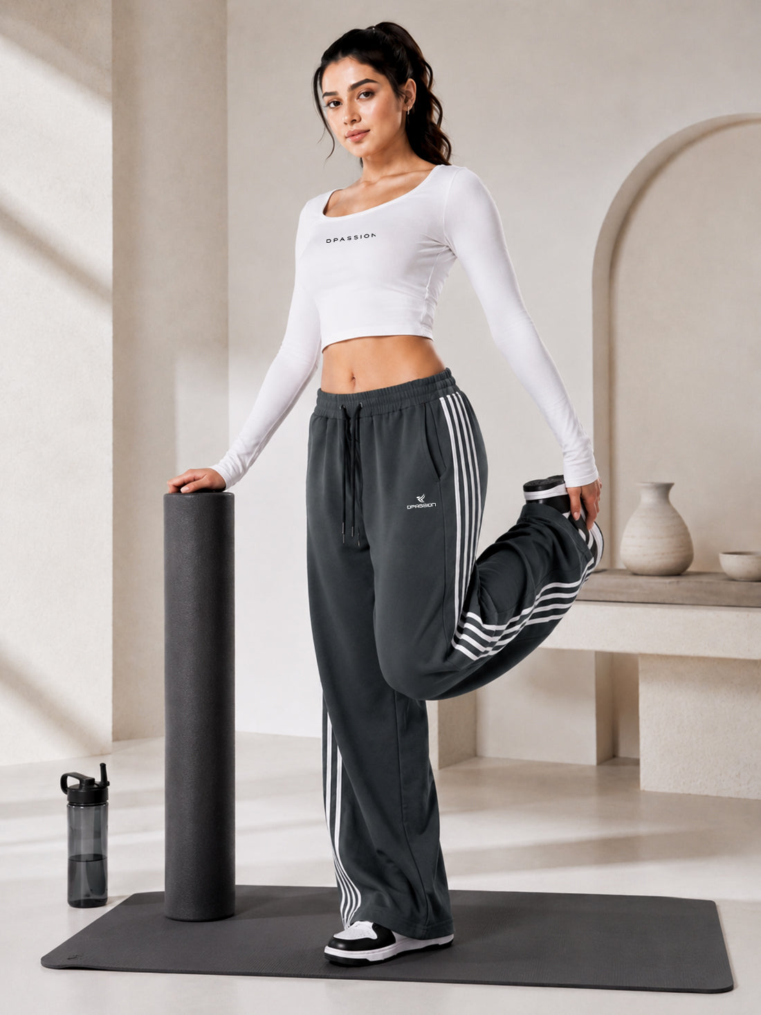 Dpassion Women's Wide Leg Track Pants | Sportswear Manufacturer - DPASSION.COM