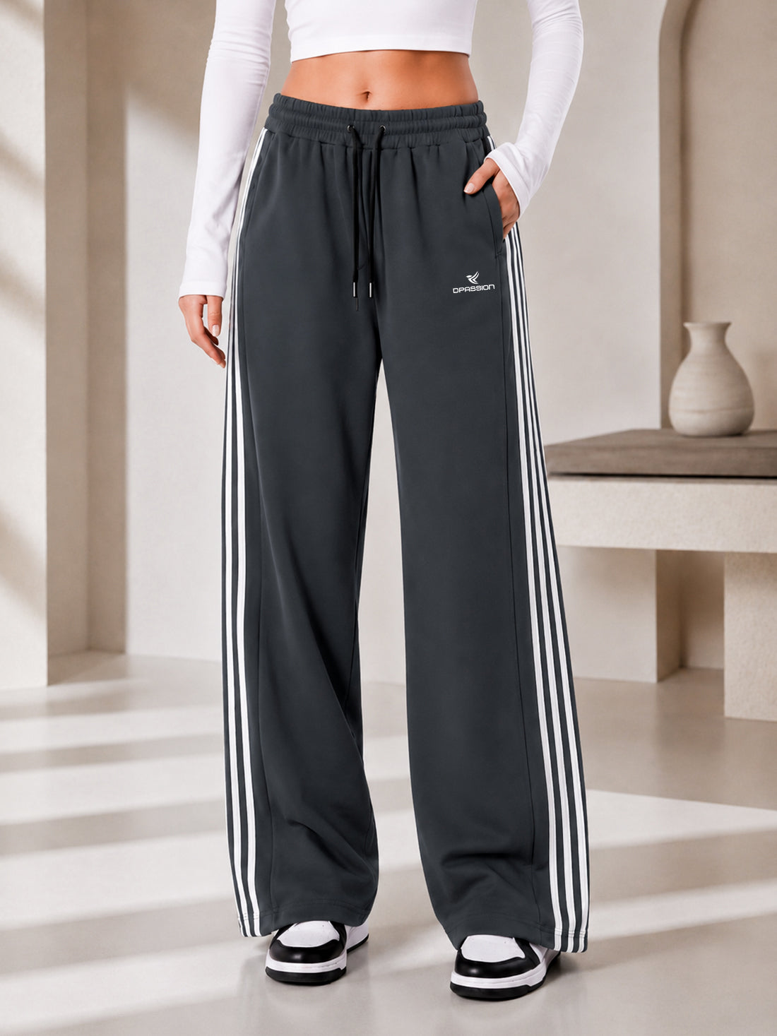 Dpassion Women's Wide Leg Track Pants | Sportswear Manufacturer - DPASSION.COM