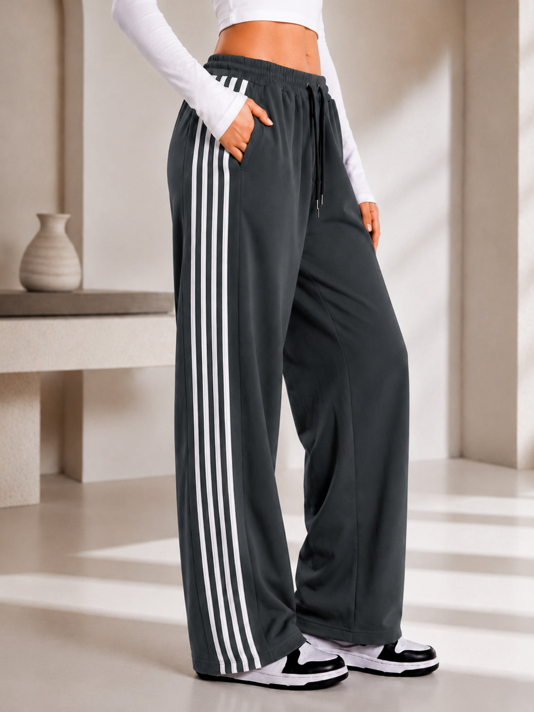 Dpassion Women's Wide Leg Track Pants | Sportswear Manufacturer - DPASSION.COM