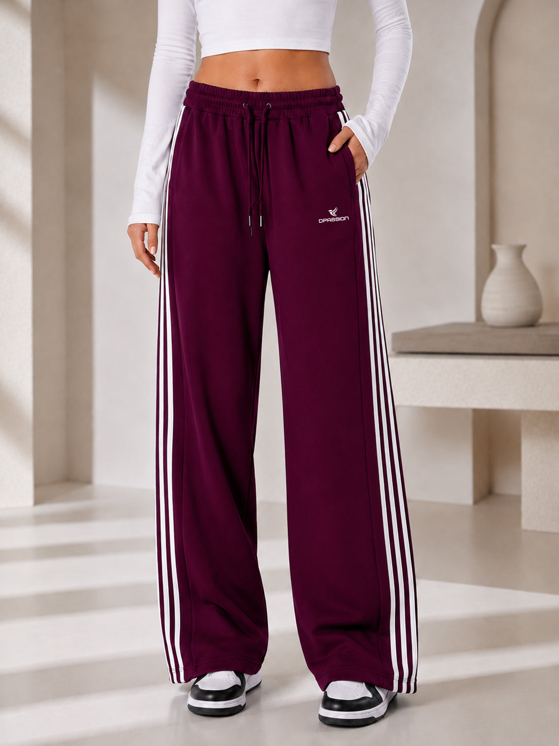 Dpassion Women's Wide Leg Track Pants | Sportswear Manufacturer - DPASSION.COM