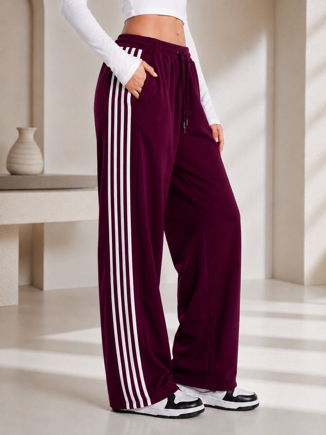 Dpassion Women's Wide Leg Track Pants | Sportswear Manufacturer - DPASSION.COM