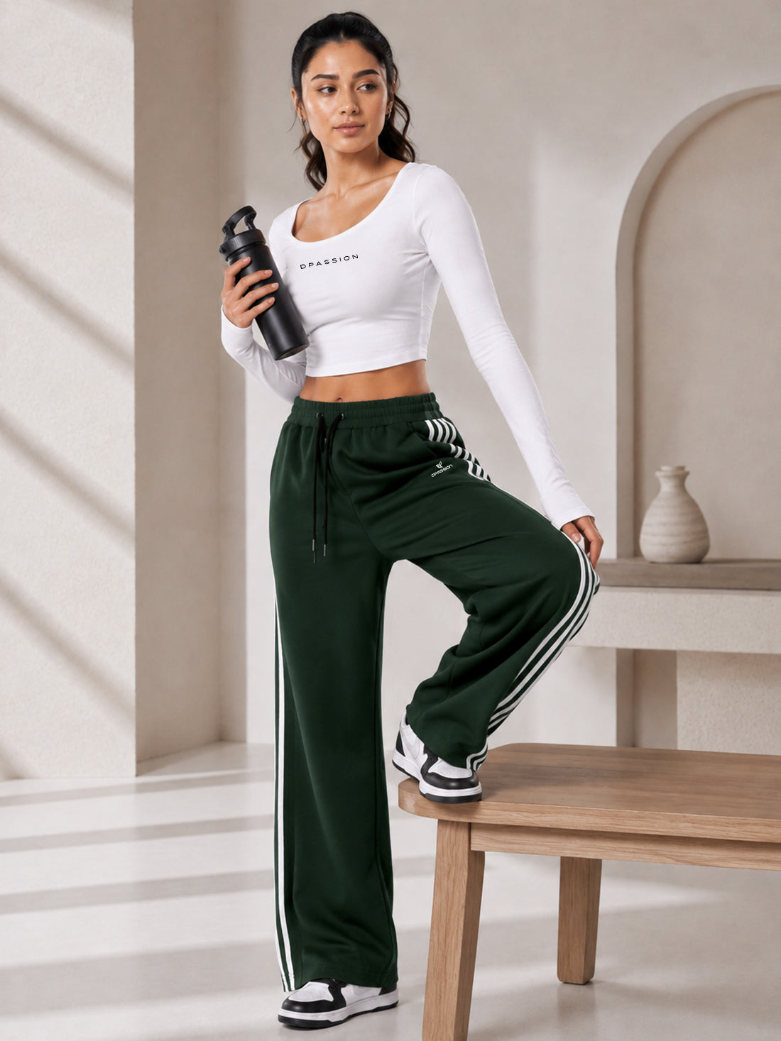 Dpassion Women's Wide Leg Track Pants | Sportswear Manufacturer - DPASSION.COM