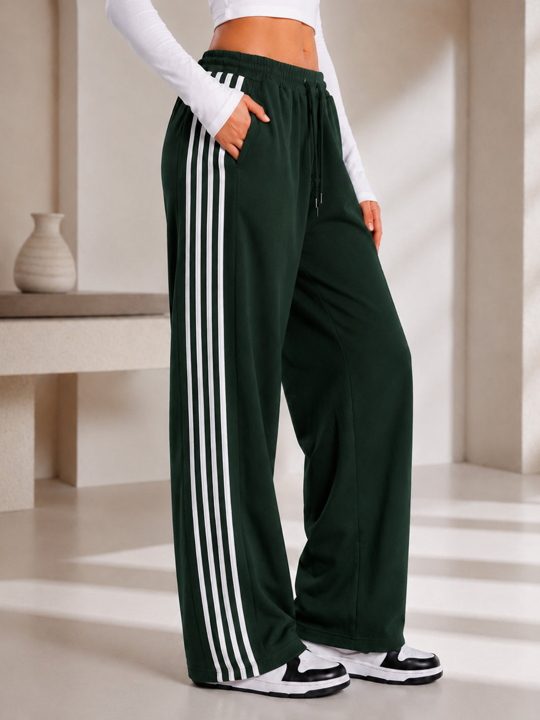 Dpassion Women's Wide Leg Track Pants | Sportswear Manufacturer - DPASSION.COM
