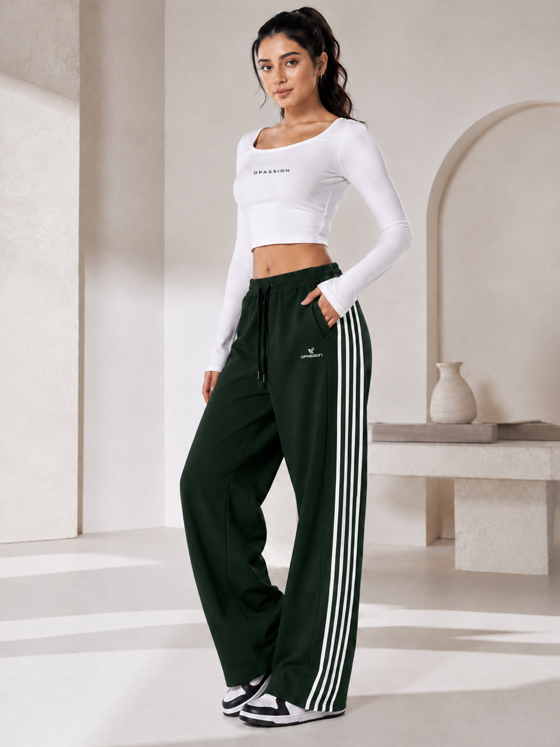 Dpassion Women's Wide Leg Track Pants | Sportswear Manufacturer - DPASSION.COM