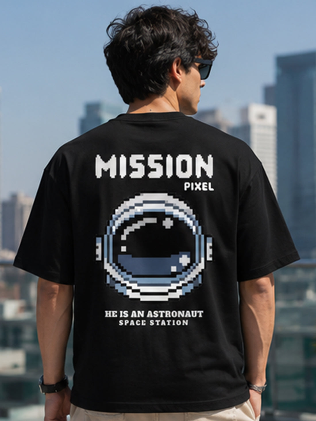 DPASSION California Palm Oversized Graphic T-Shirt for Men | 200 GSM Pure Cotton | Summer Streetwear Back Print Tee