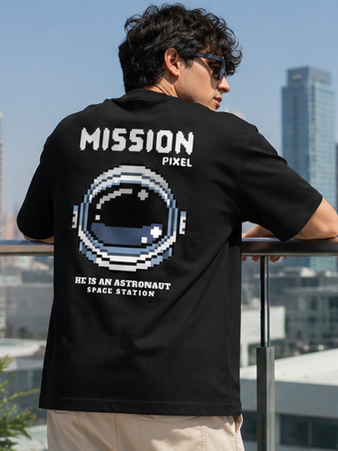 DPASSION California Palm Oversized Graphic T-Shirt for Men | 200 GSM Pure Cotton | Summer Streetwear Back Print Tee