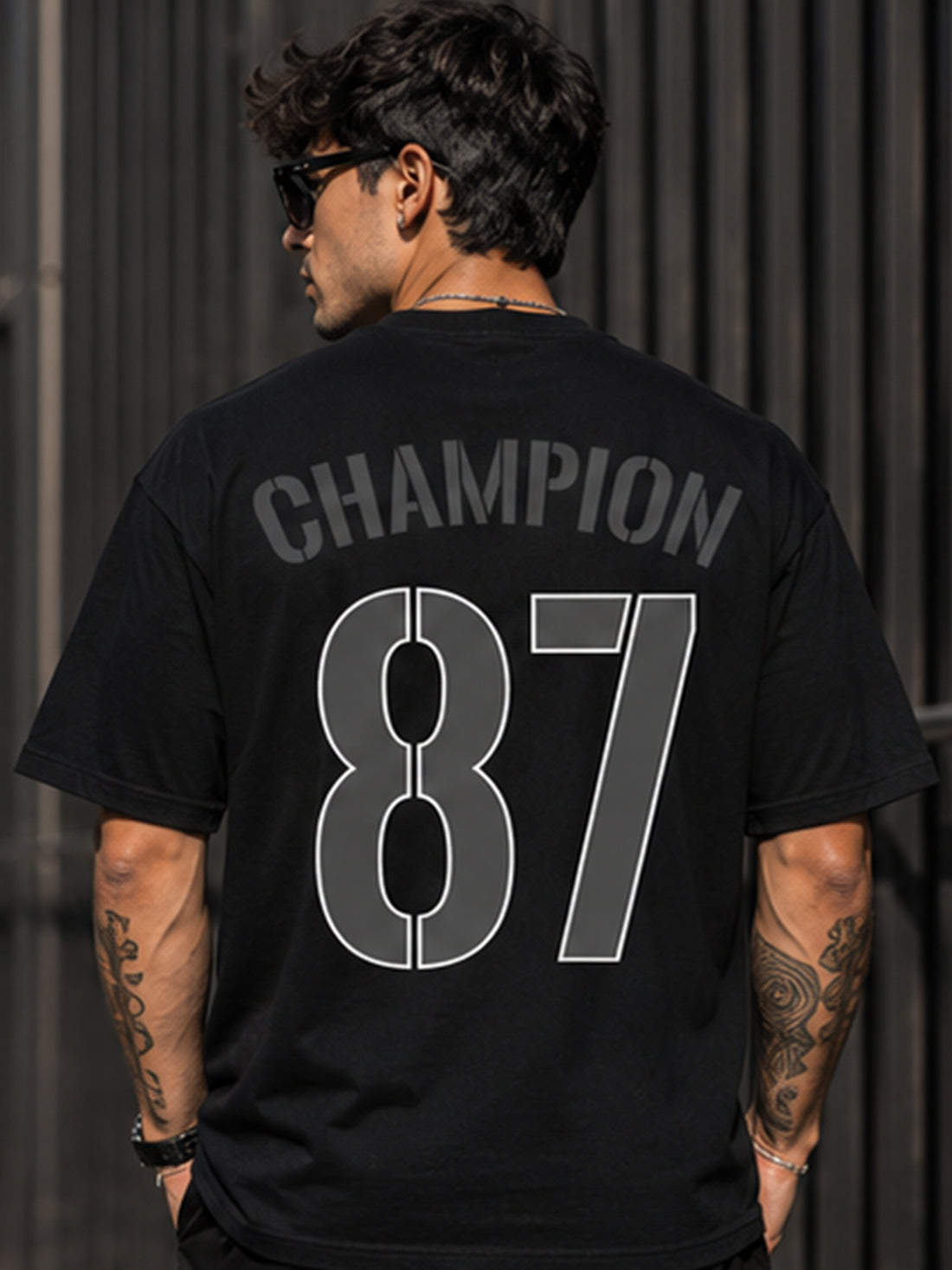 DPASSION California Palm Oversized Graphic T-Shirt for Men | 200 GSM Pure Cotton | Summer Streetwear Back Print Tee
