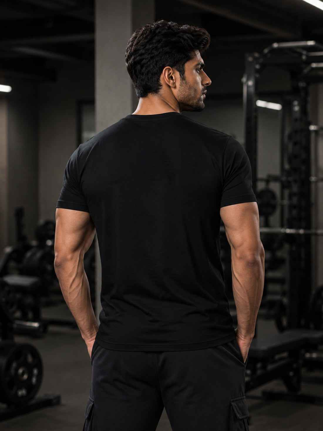 DPASSION Stay Strong Men's Black Graphic T-Shirt | Gym Wear | Regular Fit