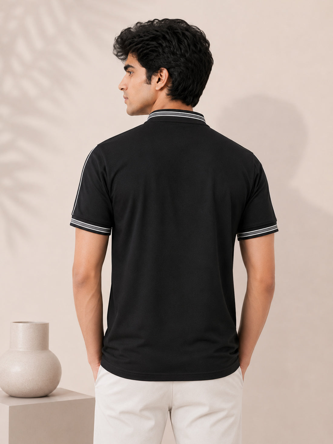 Men’s Premium Half-Zip Polo T-Shirt | Contrast Tape & Rib Collar | Wholesale Manufacturer & Supplier