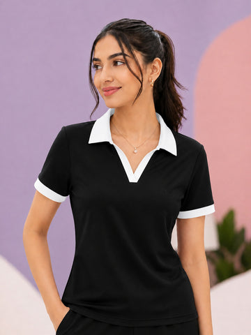 Women’s Premium Polo T-Shirt | Contrast Collar & Cuffs | Wholesale Manufacturer & Supplier