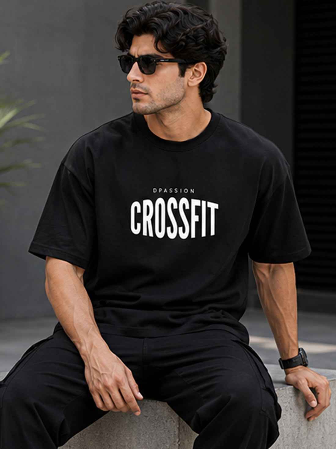Dpassion Men's Oversized CrossFit Graphic T-Shirt | 200 GSM Pure Cotton | Premium Heavyweight Tee (Copy)