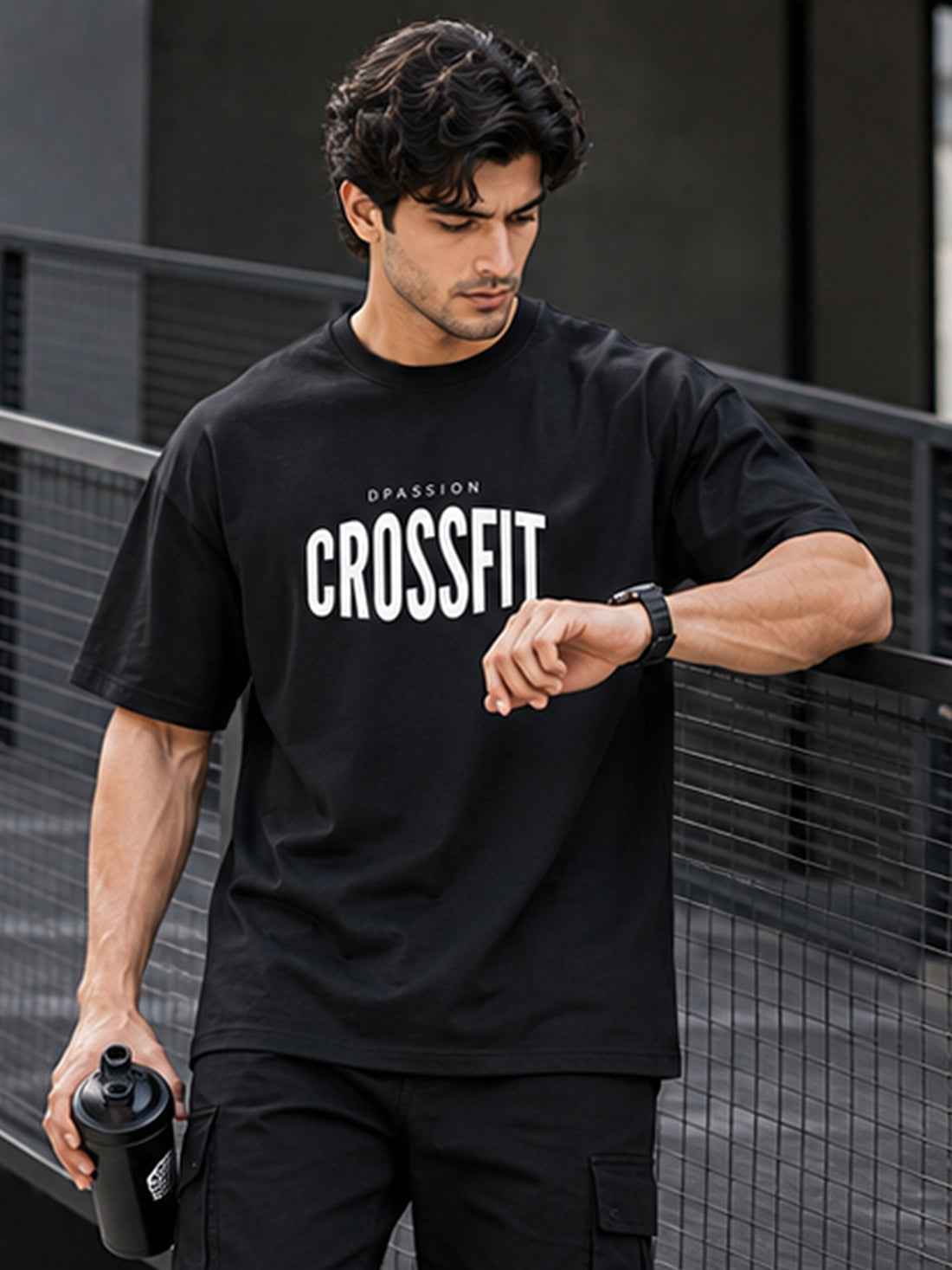 Dpassion Men's Oversized CrossFit Graphic T-Shirt | 200 GSM Pure Cotton | Premium Heavyweight Tee (Copy)