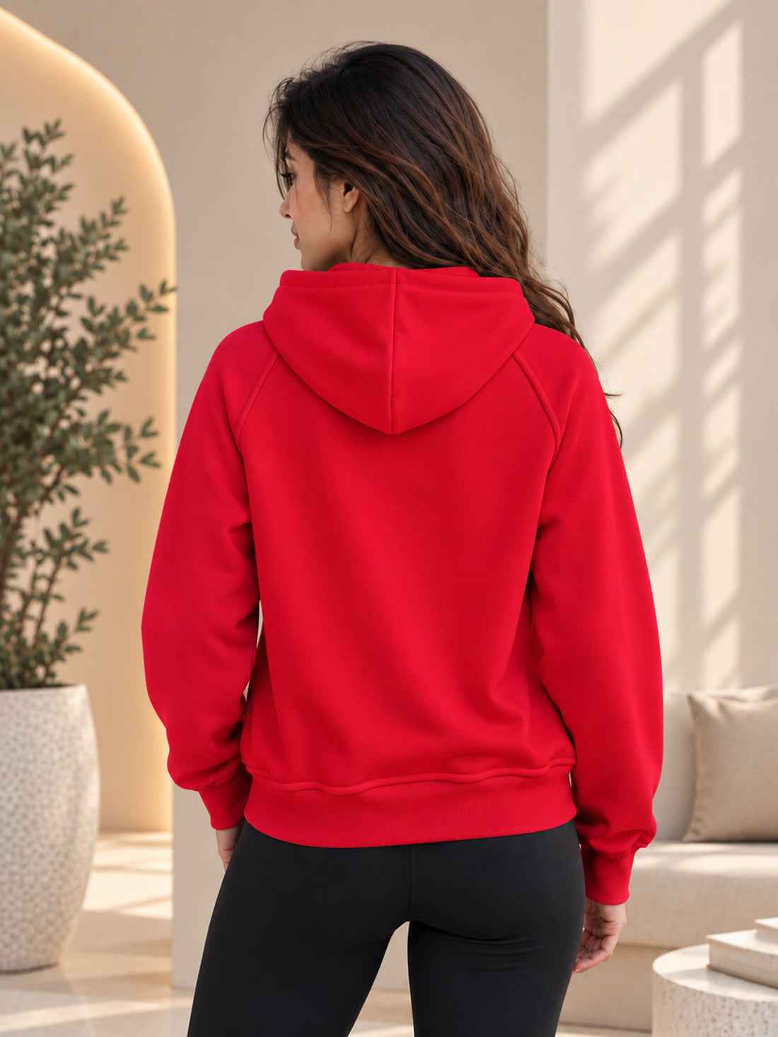 Women’s 320 GSM Cotton Fleece Half-Zip Hooded Sweatshirt – Manufacturer, Wholesaler & Exporter