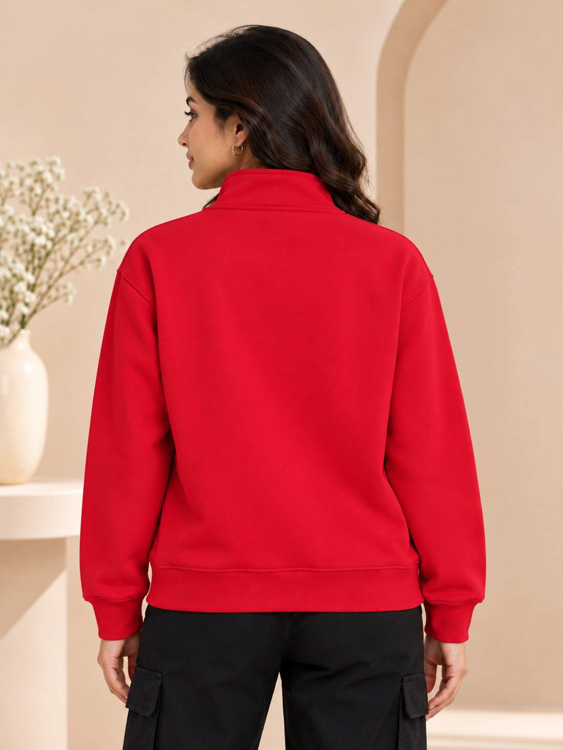 Women’s 320 GSM Cotton Fleece Half-Zip Sweatshirt – Manufacturer, Wholesaler & Exporter