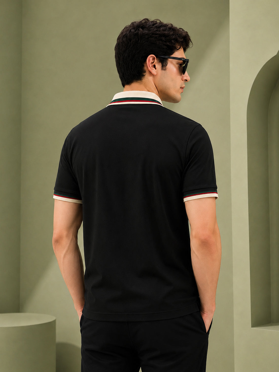 Men’s Premium Half-Zip Polo T-Shirt | Contrast Tape & Rib Collar | Wholesale Manufacturer & Supplier