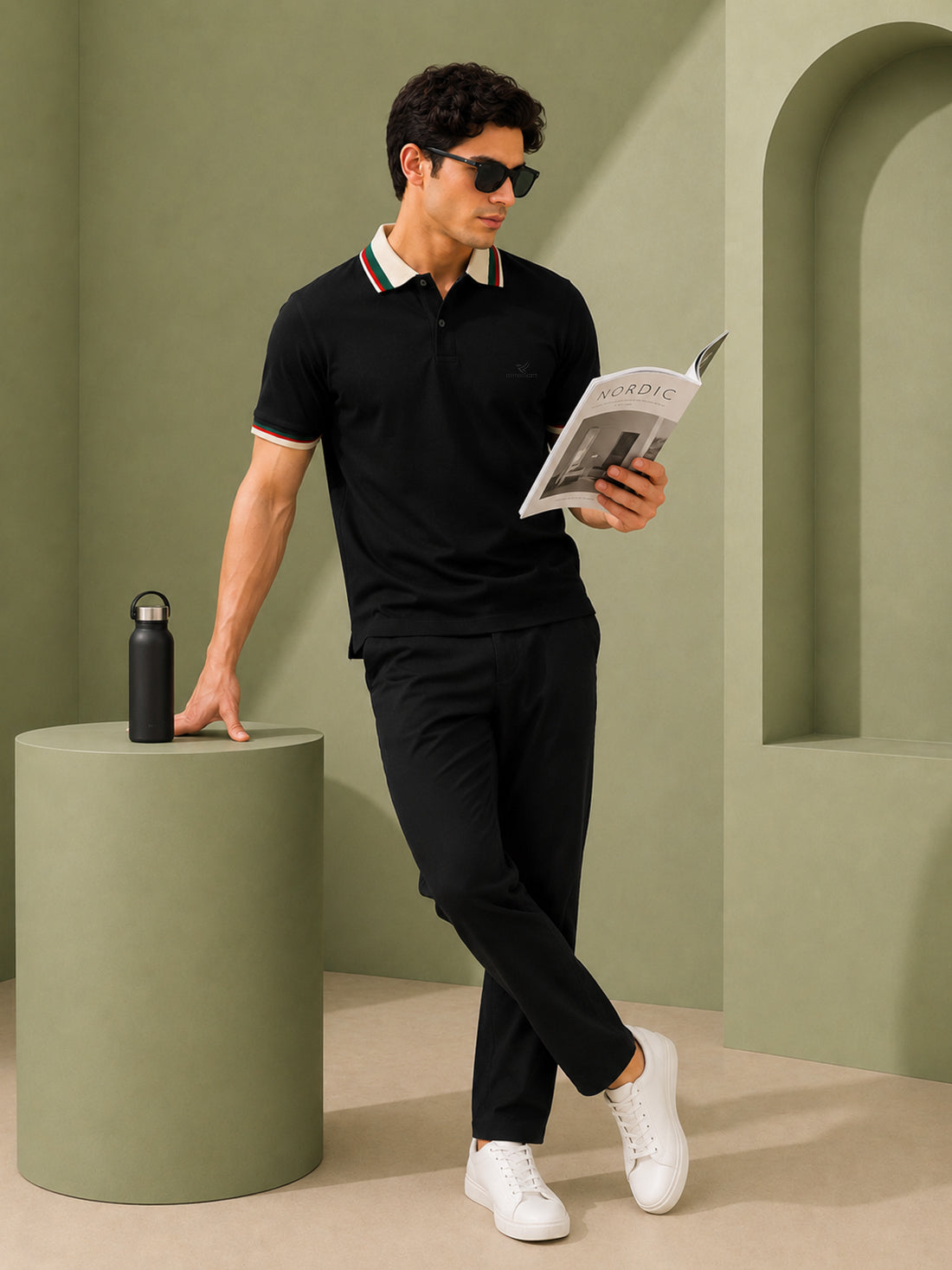 Men’s Premium Half-Zip Polo T-Shirt | Contrast Tape & Rib Collar | Wholesale Manufacturer & Supplier