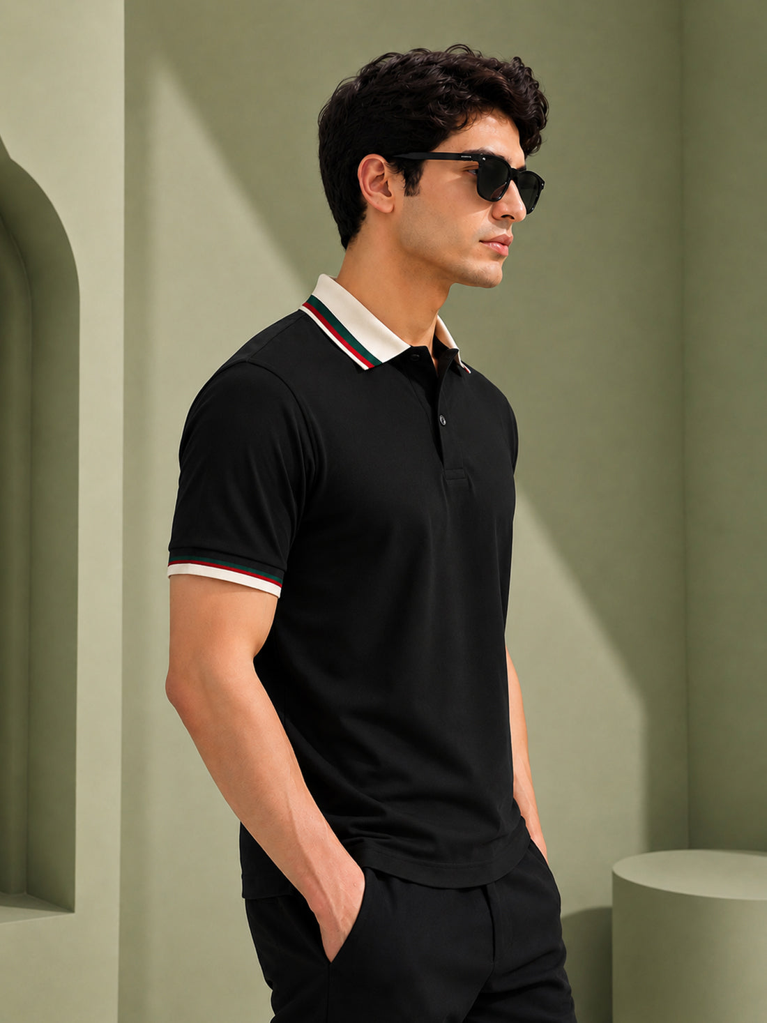 Men’s Premium Half-Zip Polo T-Shirt | Contrast Tape & Rib Collar | Wholesale Manufacturer & Supplier