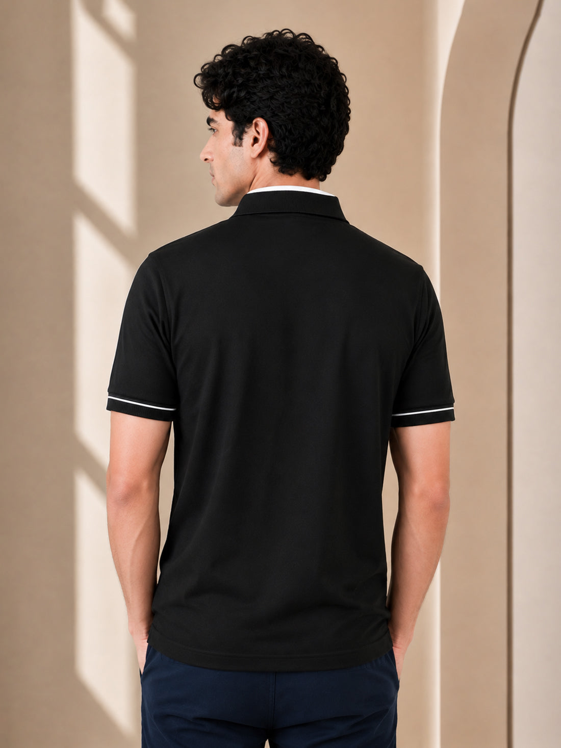 Men’s Premium Half-Zip Polo T-Shirt | Contrast Tape & Rib Collar | Wholesale Manufacturer & Supplier